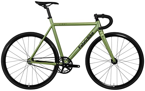 FabricBike Light Pro - Bicicleta Fixed, Fixie Urbana, Single Speed, Cuadro y Horquilla Aluminio, Ruedas de Aluminio, 4 Colores, 3 Tallas, 8.45 kg Aprox… (Light Pro Cayman Green, S-50cm)