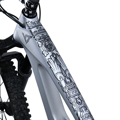 unleazhed Bike Protection BP01 Frame Empire Black Glossy - Protector de pantalla para bicicleta de montaña (35 piezas, resistente al desgarro)