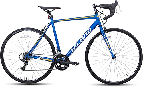 Hiland Bicicleta de Carretera 700C con Marco de Acero con 14 Velocidades de 58cm, Bicicleta de Paseo con Freno de Sujeción para Hombre y Mujer, Azul…