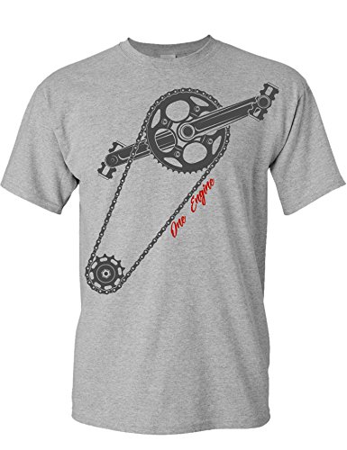 Camiseta de Bicileta: One Engine - Regalo para Ciclistas - Bici - BTT - MTB - BMX - Mountain-Bike - Downhill - Regalos Deporte - Camisetas Divertida-s - Ciclista - Retro - Fixie-Bike Shirt (M)